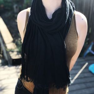 Black Linen Scarf